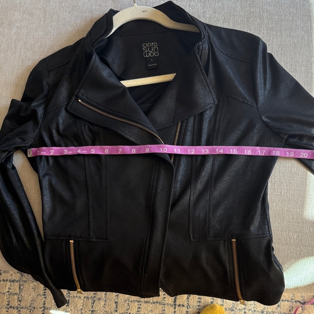 CLARA SUNWOO Black Jacket with Gold Accents